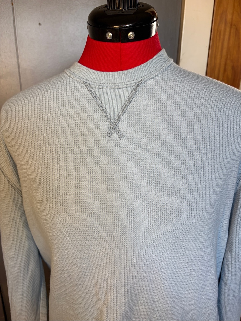Eddie Bauer Light Blue Long-Sleeve Waffle Thermal Shirt - Picture 2 of 8